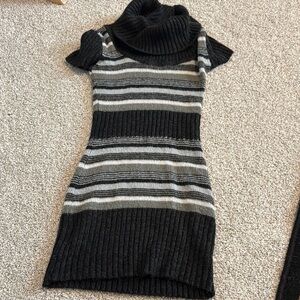 Lipstick Boutique Charcoal and Cream Knit Sweater